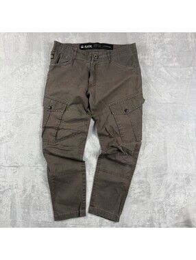 G-Star RAW Men 32 Brown Cargo Pants Utility Military Tapered Workwear Casual Y2K